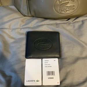 Lacoste Cow Leather Wallet in Black